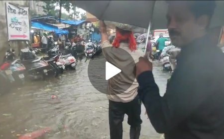 NAVI MUMBAI : नवी मुंबईत मुसळधार पावसामुळे अनेक ठिकाणी साचले पाणी  - नवी मुंबई मध्ये पावसाची जोरदार बॅटिंग