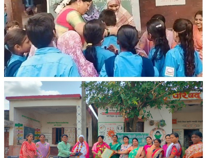 मुख्याध्यापिका मंदाकिनी लहाने यांचा सापत्नीक सन्मानपर्वक निरोप